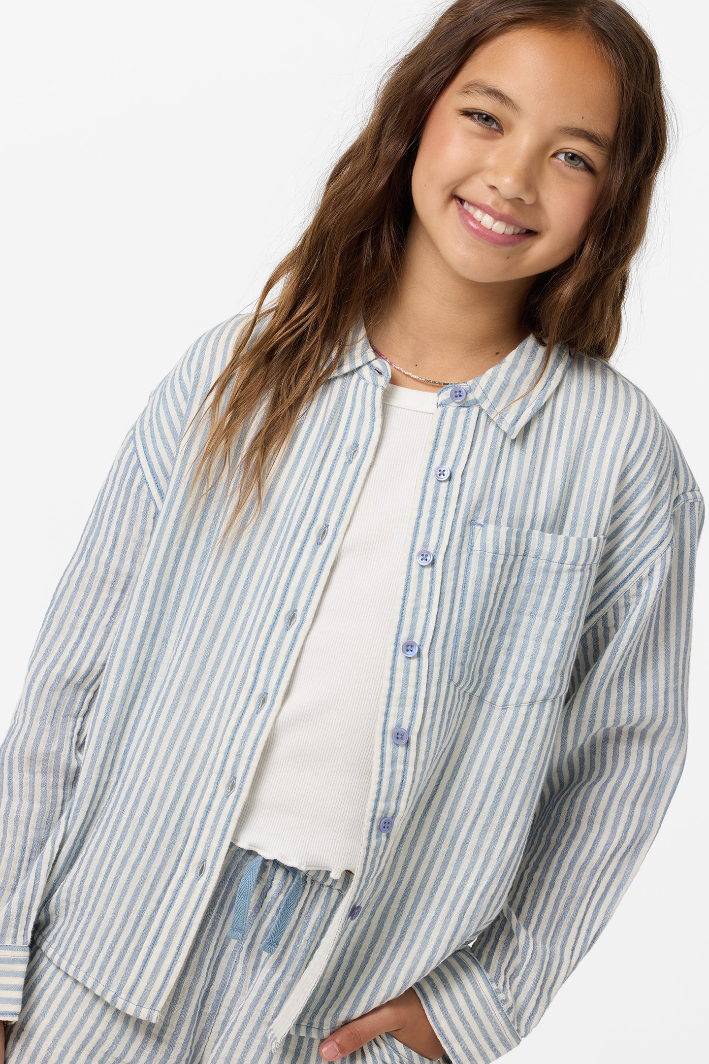 Girl's Leni Stripe Relaxed Long Sleeve Top - Tofu | O'Neill