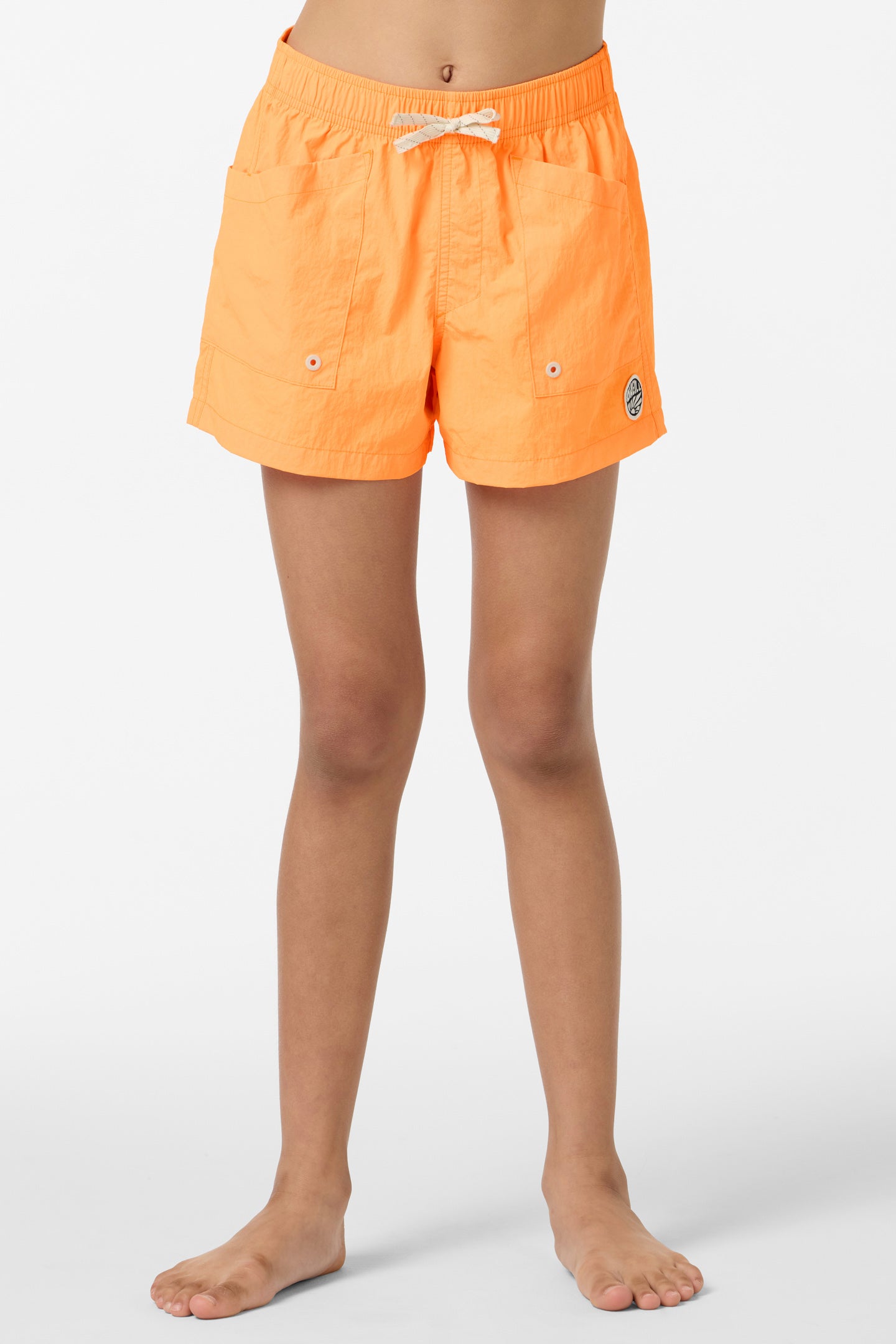 Girl's Wedge 3'' Board Elastic Boardshorts - Neon Apricot Nectar