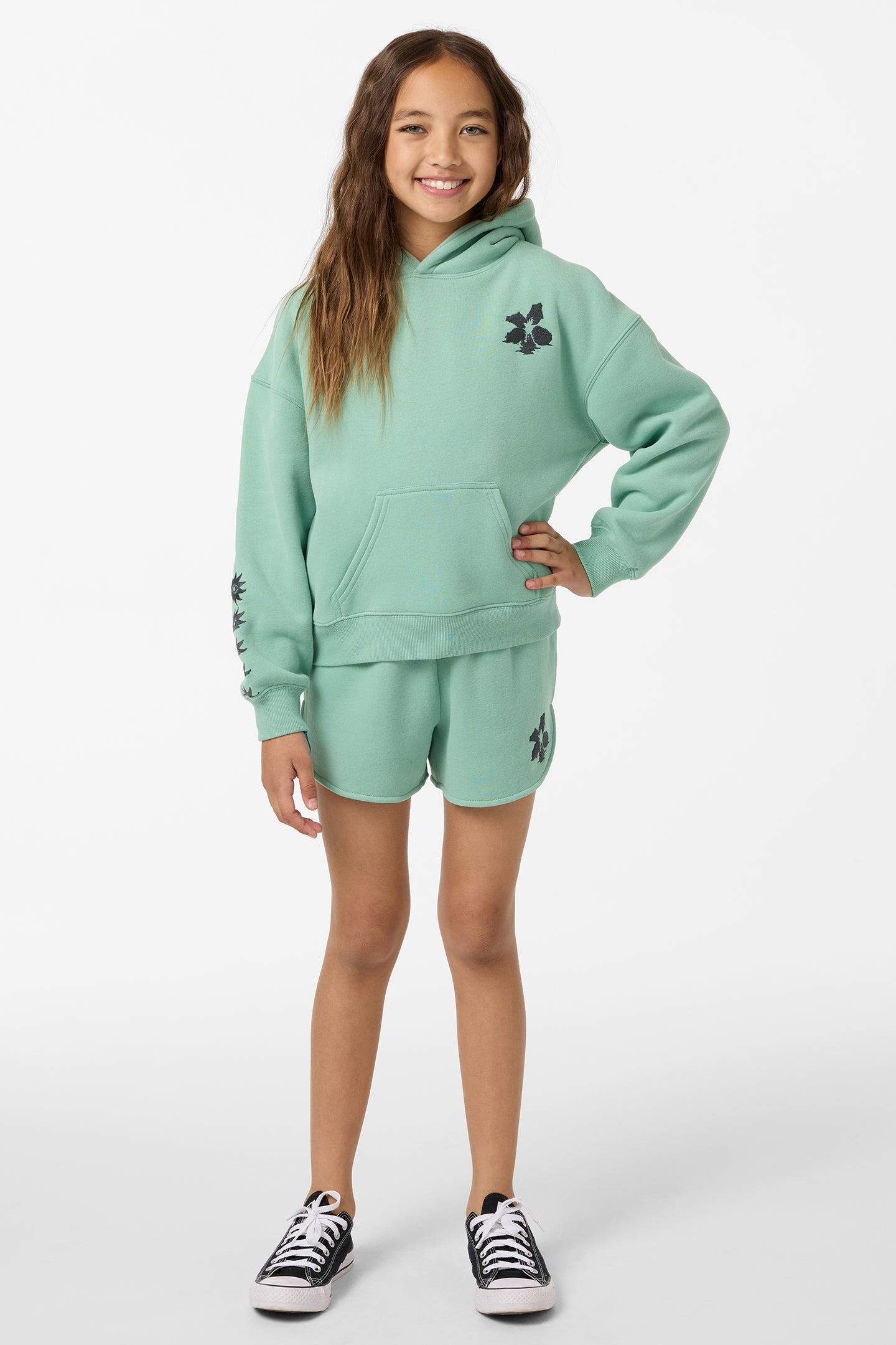 Girl's Tropic Melt Scallop Lounge Shorts - Green | O'Neill