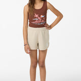 Girl's Tropic Melt Scallop Lounge Shorts - Lt Khaki | O'Neill