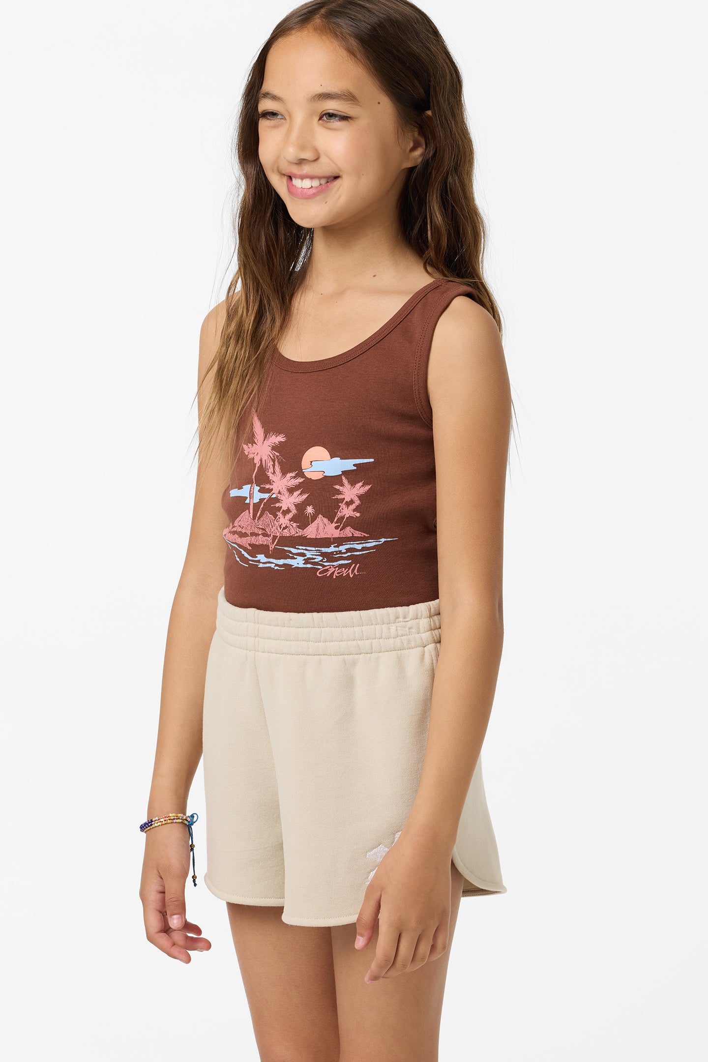 Girl's Tropic Melt Scallop Lounge Shorts - Lt Khaki | O'Neill