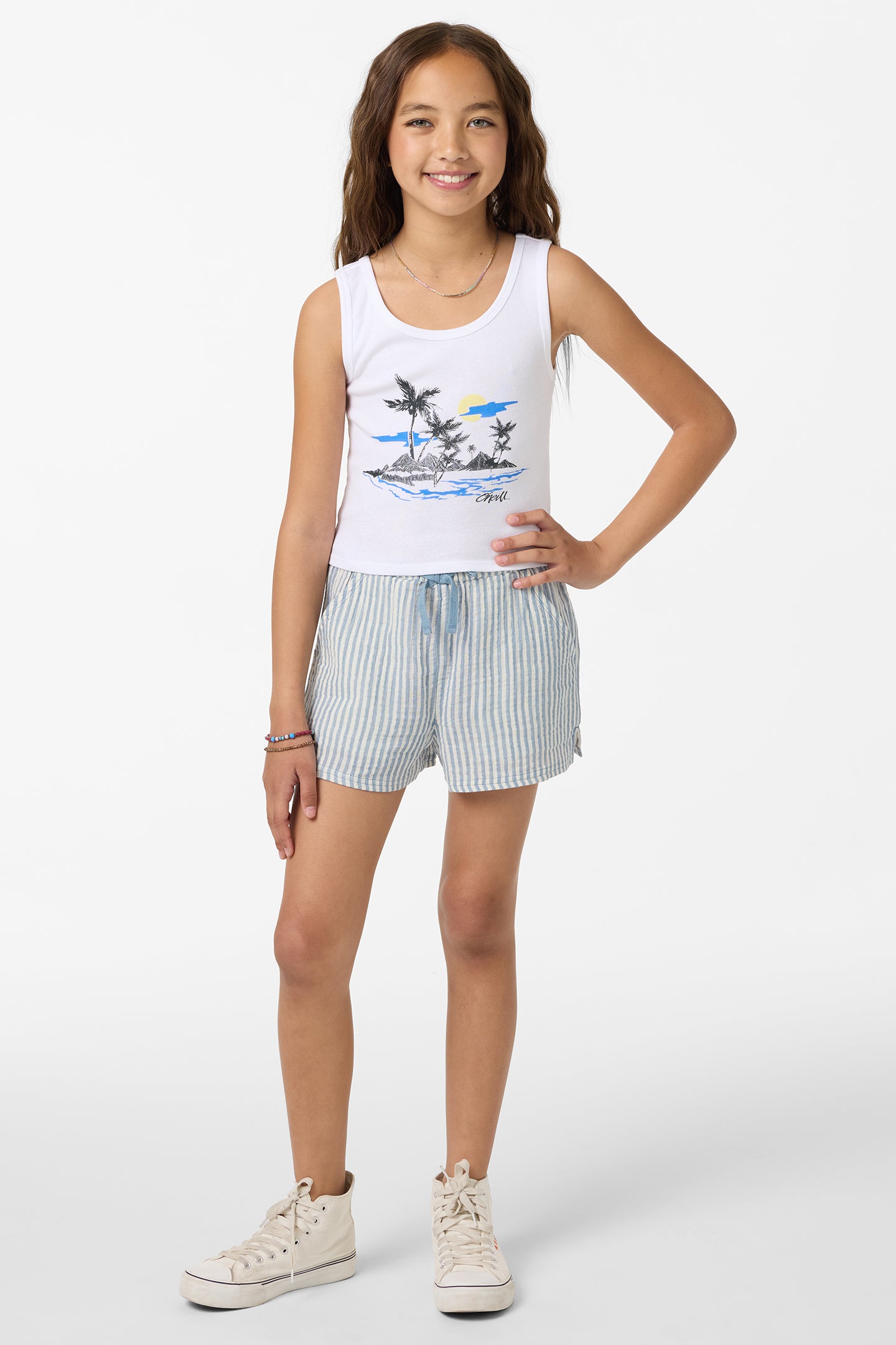 Girl's Brenda Stripe Shorts - Tofu | O'Neill