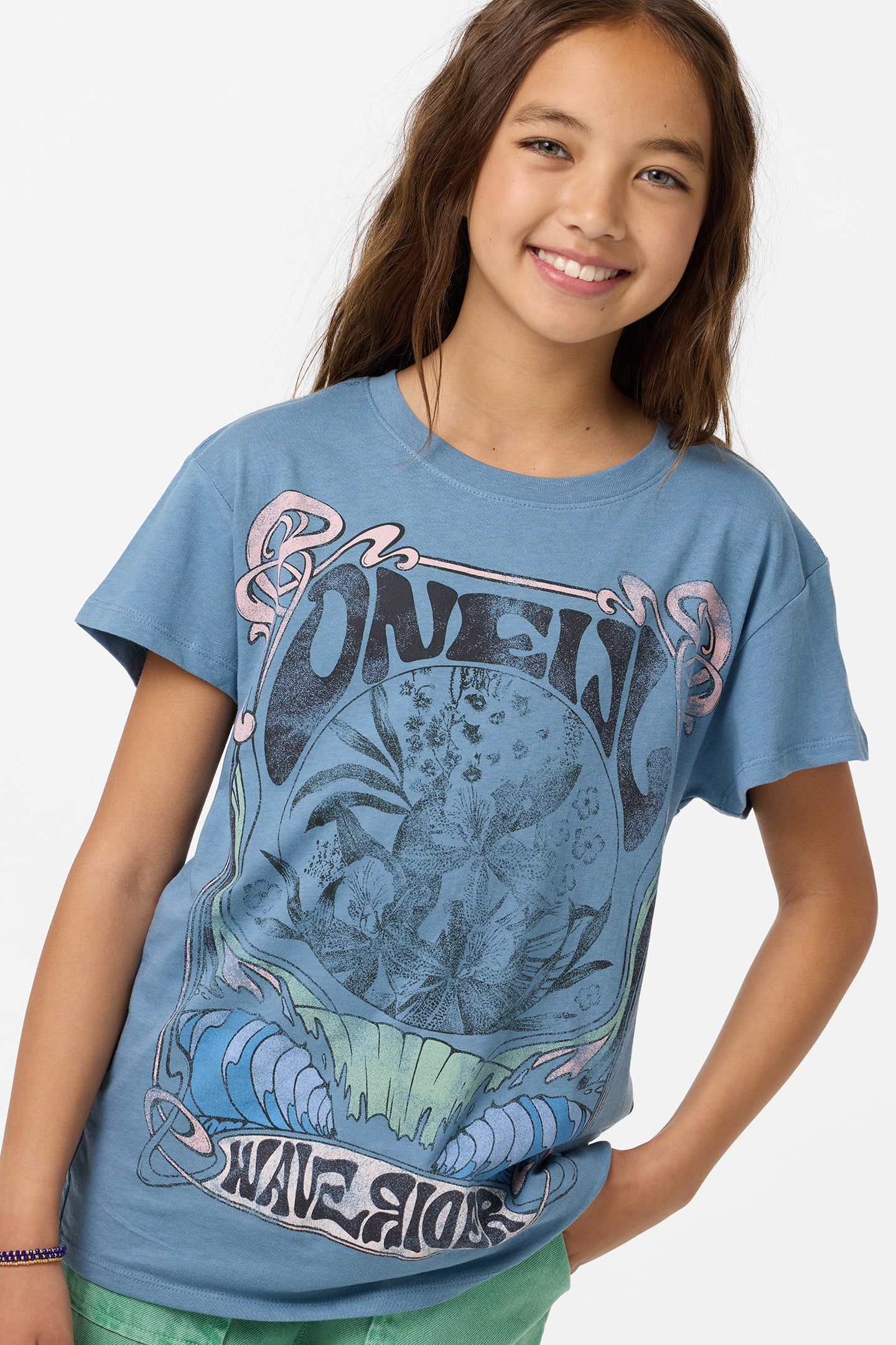 Girl's Wave Rider Oversized Tee - Captain'S Blue | O'Neill