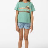 Girl's Retro Stripe Willa Skimmer Tee - Green | O'Neill