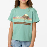 Girl's Retro Stripe Willa Skimmer Tee - Green | O'Neill