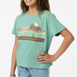 Girl's Retro Stripe Willa Skimmer Tee - Green | O'Neill
