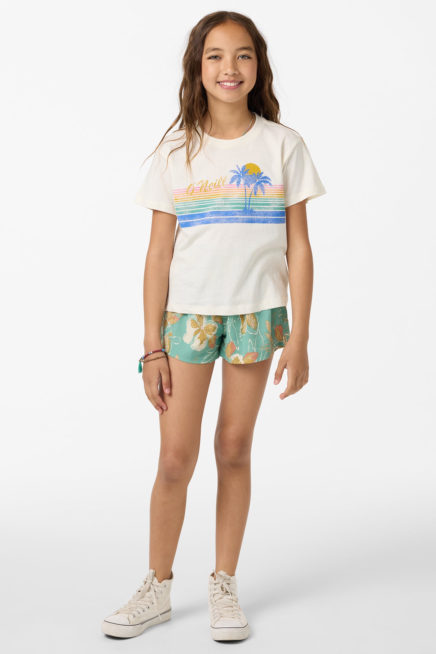 Girl's Retro Stripe Willa Skimmer Tee - Tofu | O'Neill
