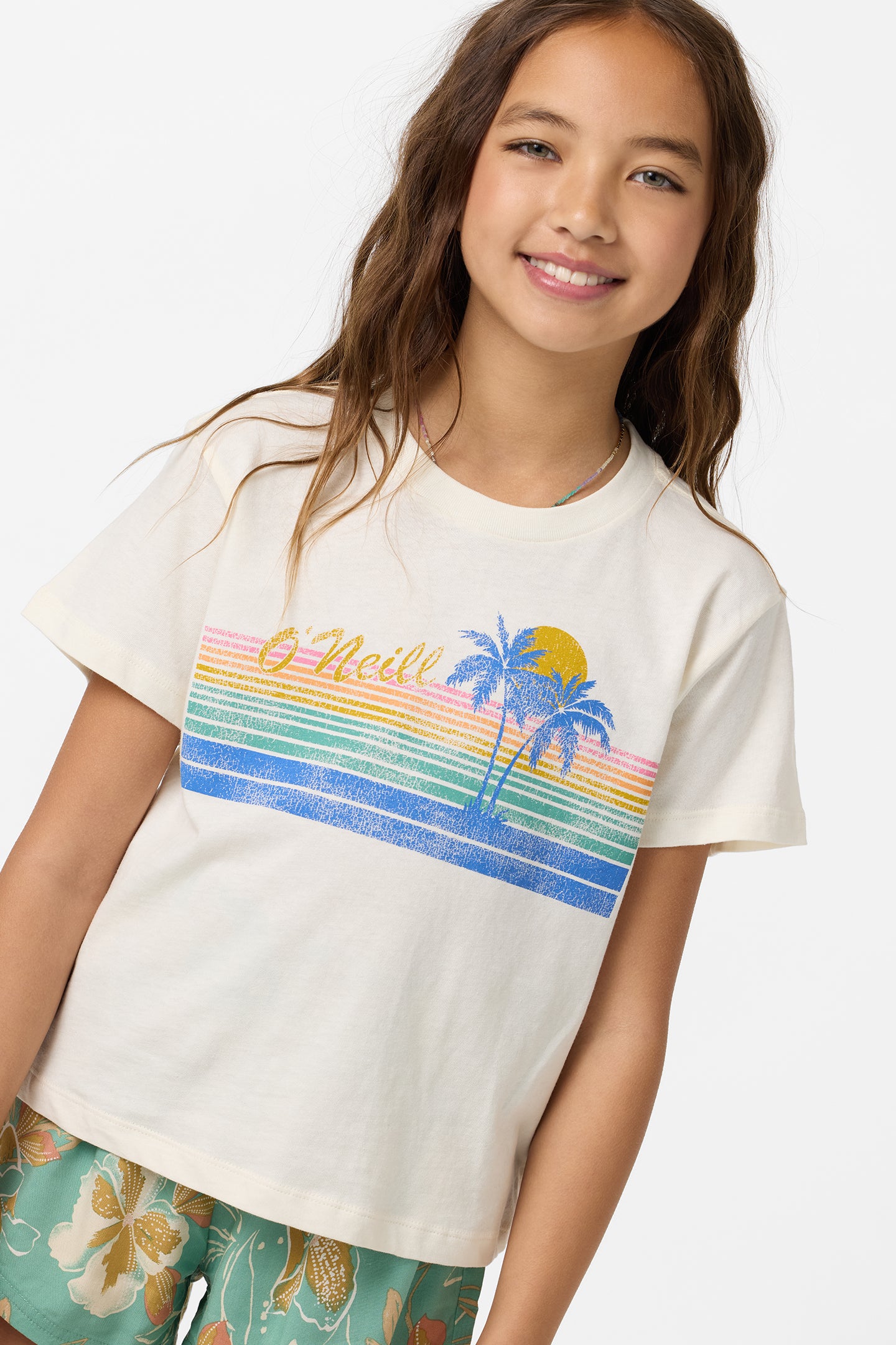 Girl's Retro Stripe Willa Skimmer Tee - Tofu | O'Neill