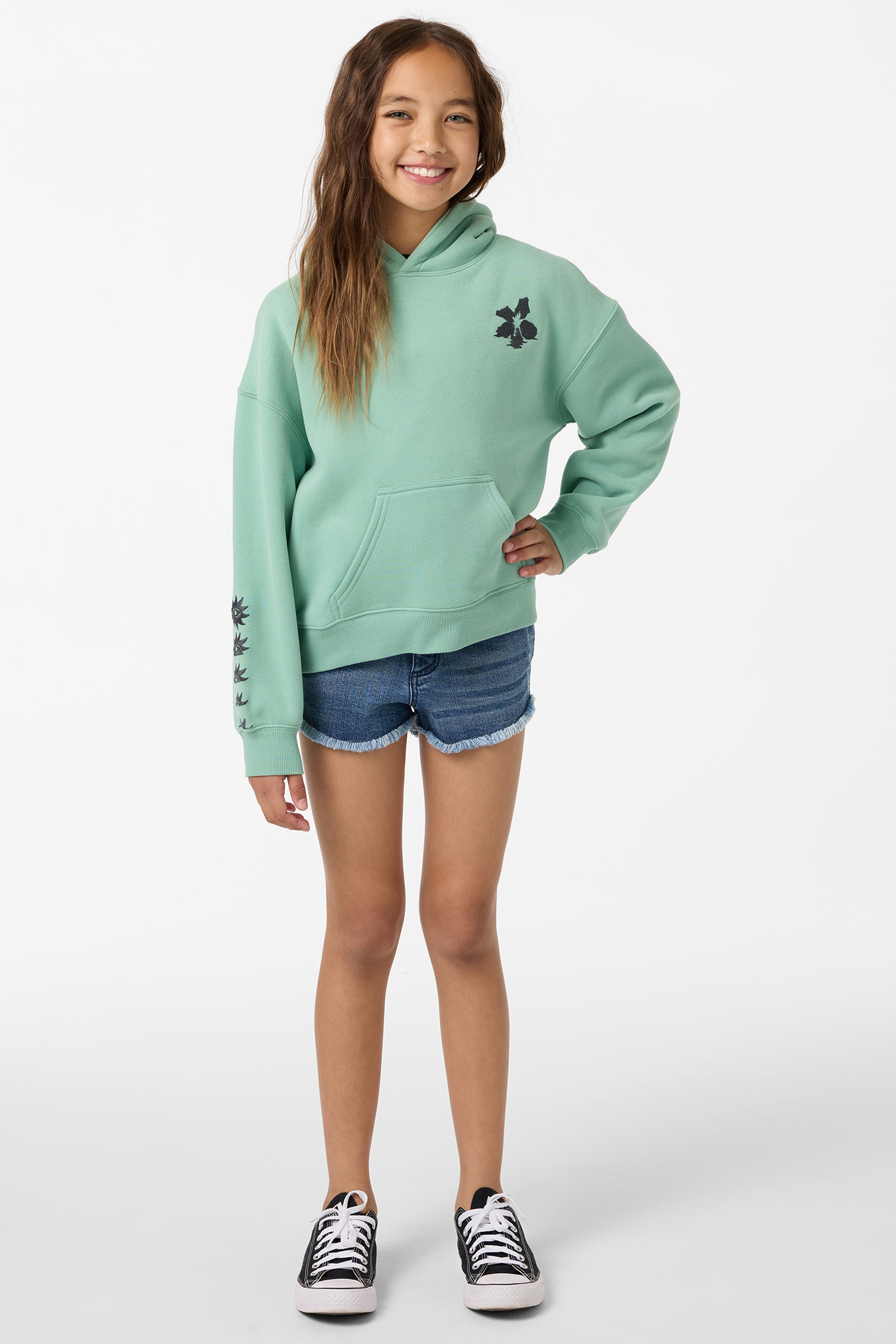 Girl's Tropic Melt Oversized Hoodie - Green | O'Neill