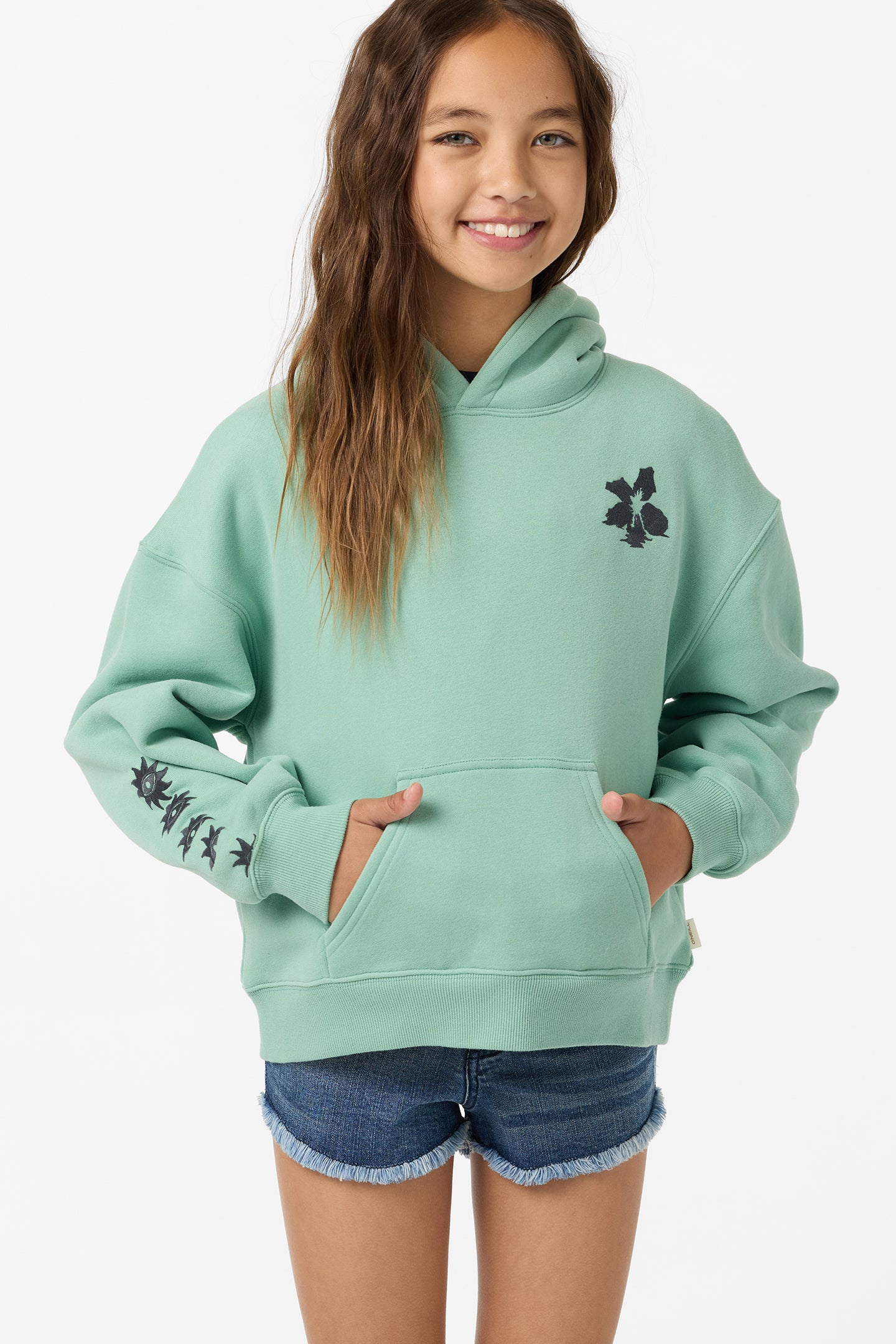 Girl's Tropic Melt Oversized Hoodie Pullover Fleece - Green | O'Neill