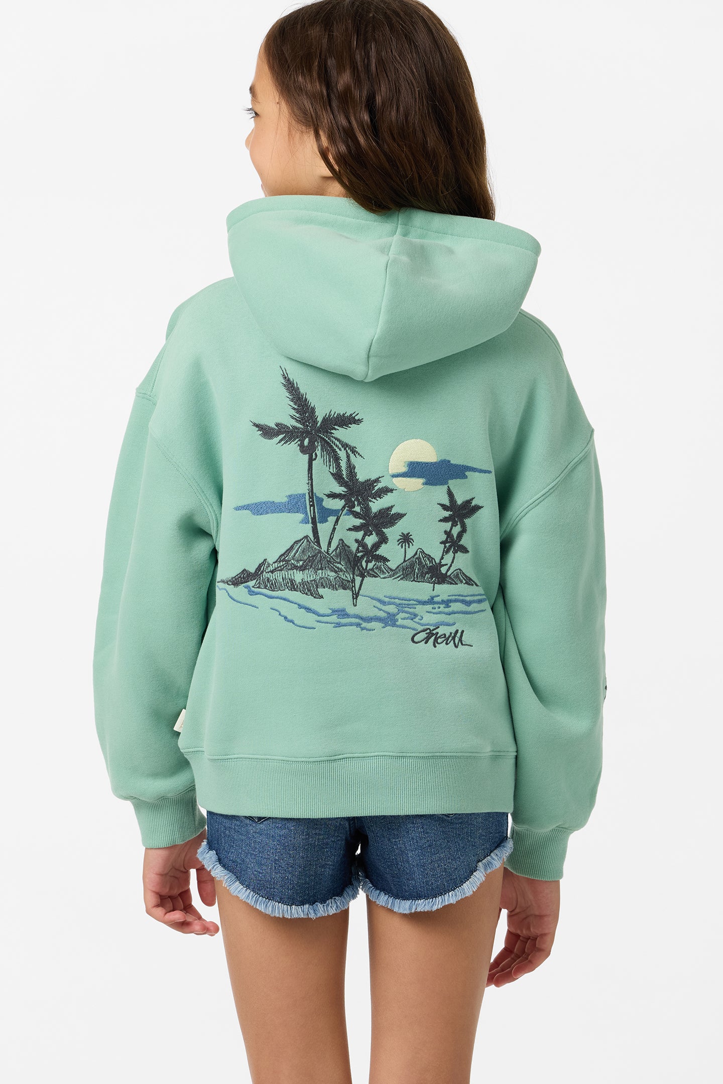 Girl's Tropic Melt Oversized Hoodie Pullover Fleece - Green | O'Neill