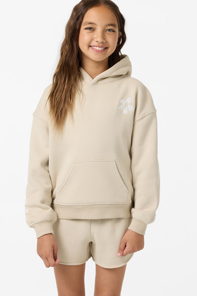 Girl's Tropic Melt Oversized Hoodie Pullover Fleece - Lt Khaki | O