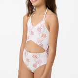 Girl's Ivy Floral Cinched One-Piece - Tofu | O'Neill