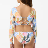 Girl's Cora Geo Long Sleeve Crop Swim Set - Multi Clr | O'Neill