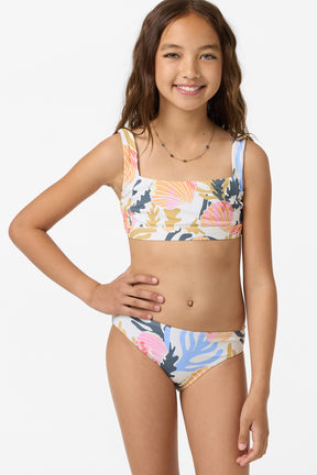 Girl's Cora Geo Square Neck Swim Set - Multi Clr | O'Neill