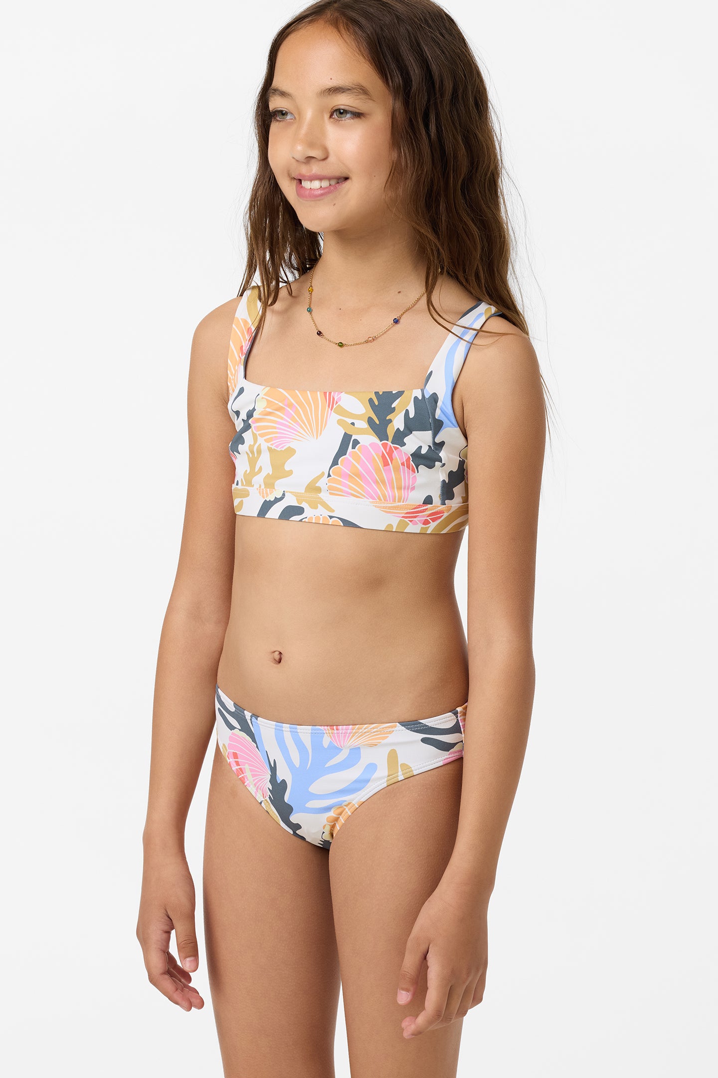 Girl's Cora Geo Square Neck Swim Set - Multi Clr | O'Neill