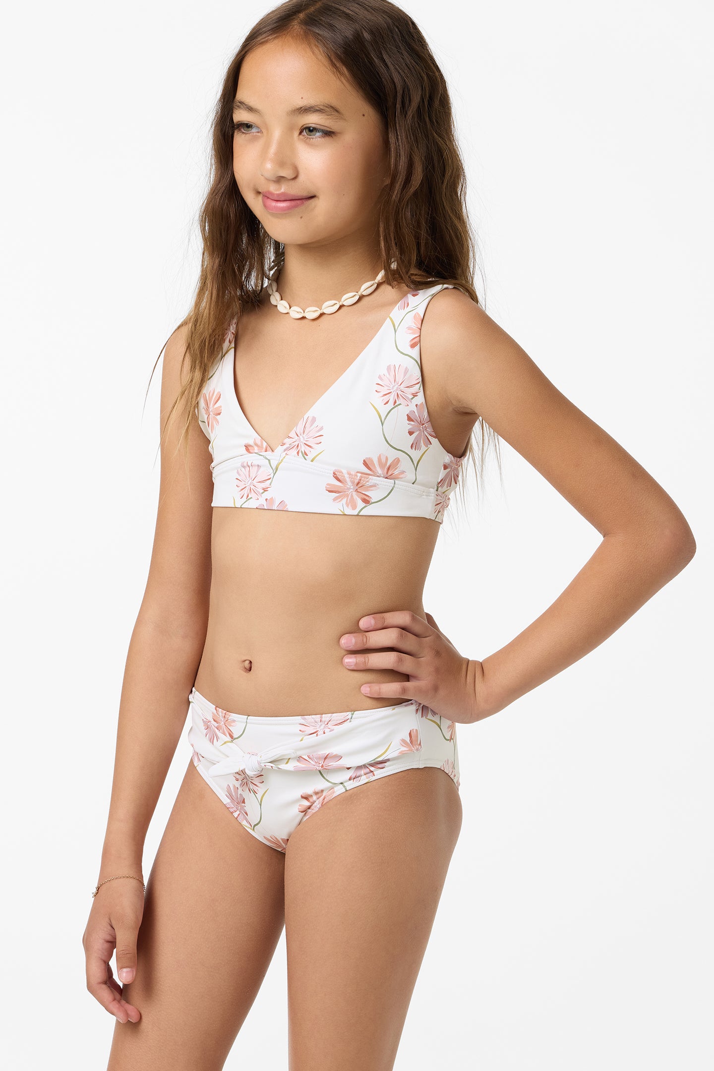 Girl's Ivy Floral Fixed Tri Swim Set - Tofu | O'Neill