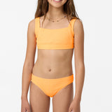 Girl's Shorebreak Rib Square Neck Swim Set