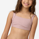 Girl's Shorebreak Rib Square Neck Swim Set