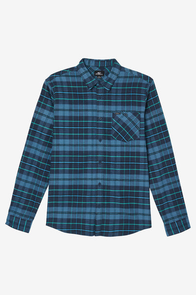 Cromoncent Men's Plaid Flannel Shirt - Heavyweight Cotton, Button Down, Casual Long Sleeve, Blue Grey