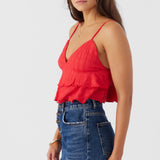 Chloey Textured Knit Tiered Tank Top