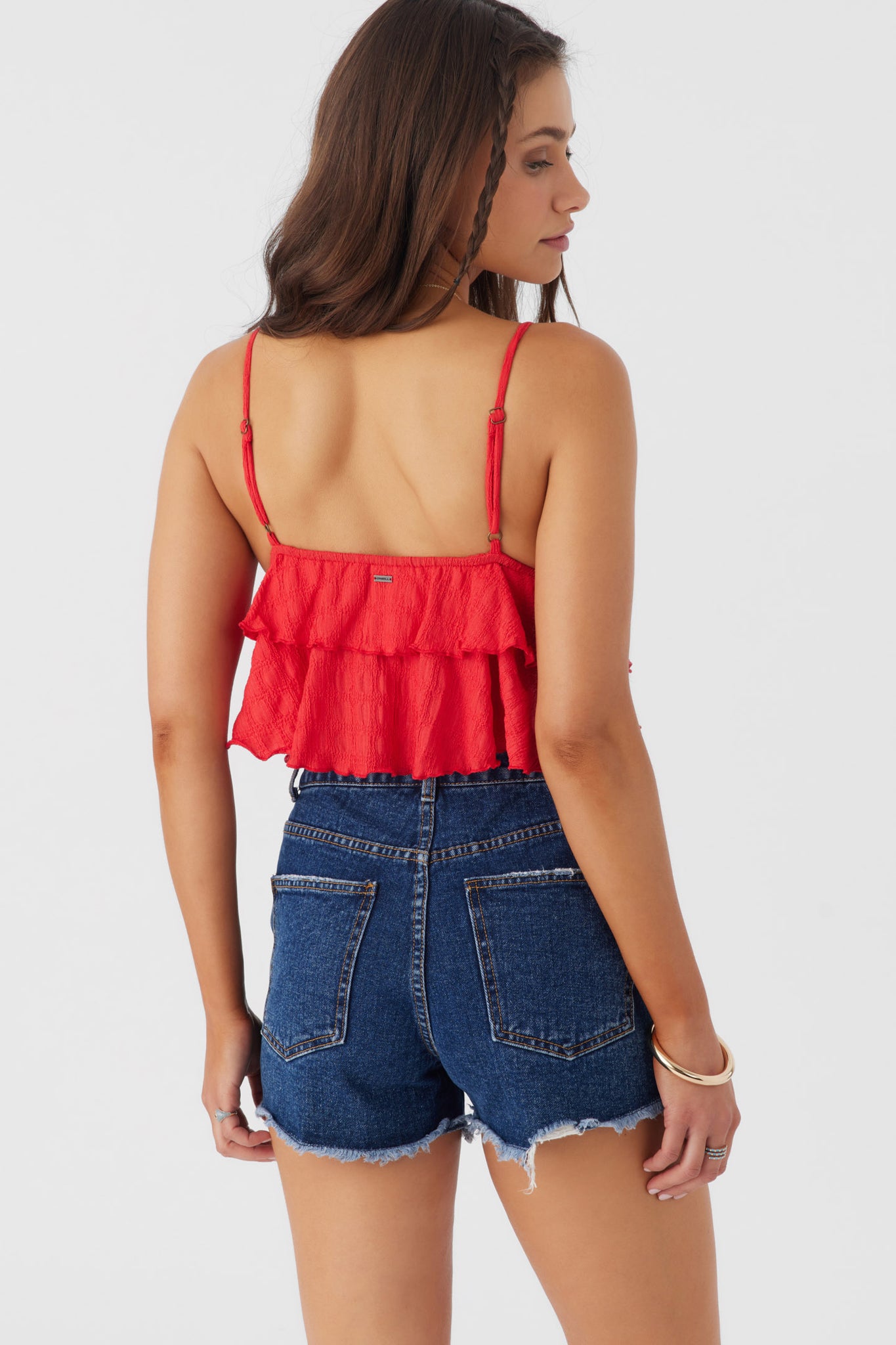 CHLOEY TEXTURED KNIT TIERED TANK TOP