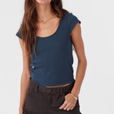 Hadlie Rib Knit Short Sleeve Top