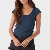 Hadlie Rib Knit Short Sleeve Top