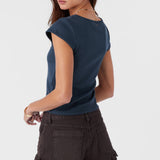 Hadlie Rib Knit Short Sleeve Top