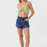 Lea Tie-Front Crop Top