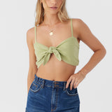 Lea Tie-Front Crop Top