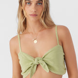 Lea Tie-Front Crop Top
