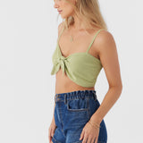Lea Tie-Front Crop Top