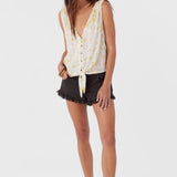 Jaden Tatianna Floral Tie-Front Top