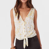 Jaden Tatianna Floral Tie-Front Top