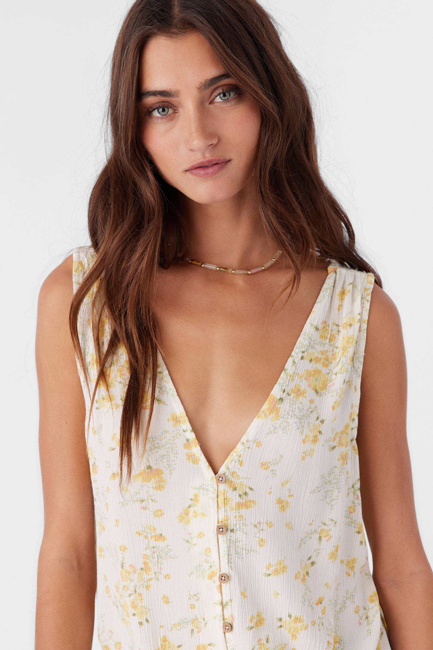 JADEN TATIANNA FLORAL TIE-FRONT TOP