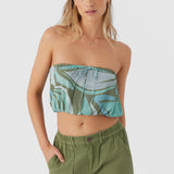 Danny Loreta Print Strapless Crop Top