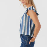 Syndie Fade Stripe Ruffle Sleeve Top