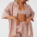 Olivia Amor Geo Oversized Cover-Up Shirt