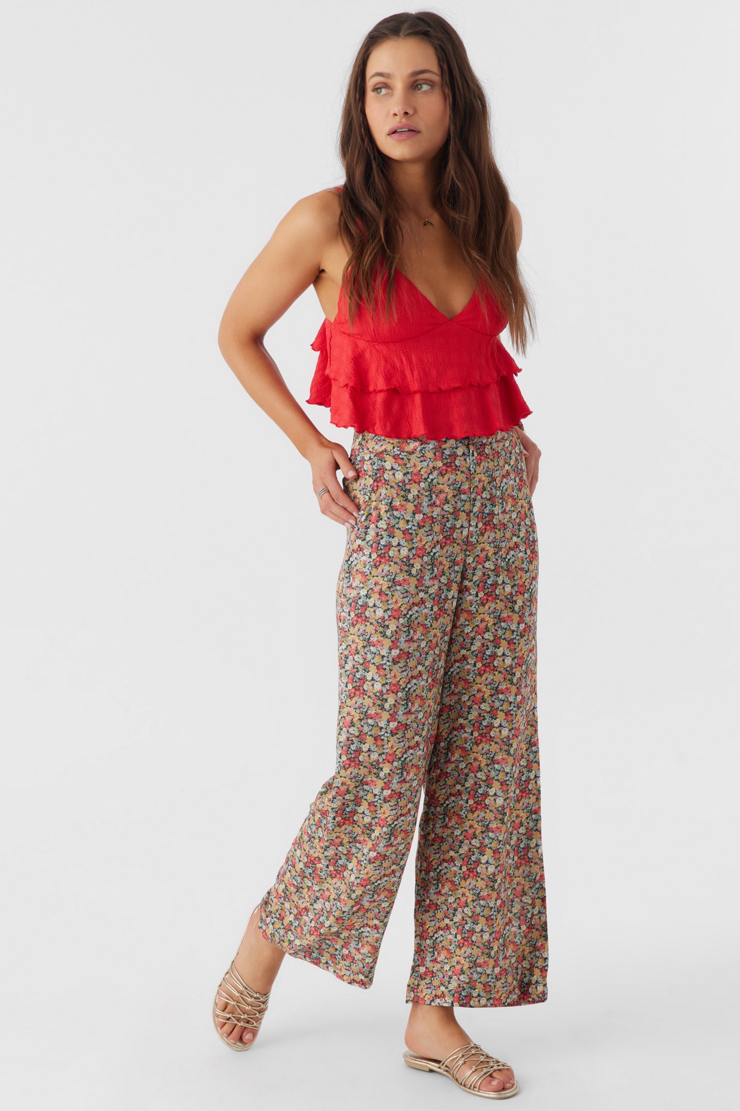 RYLAN EDEN DITSY WIDE LEG PANTS