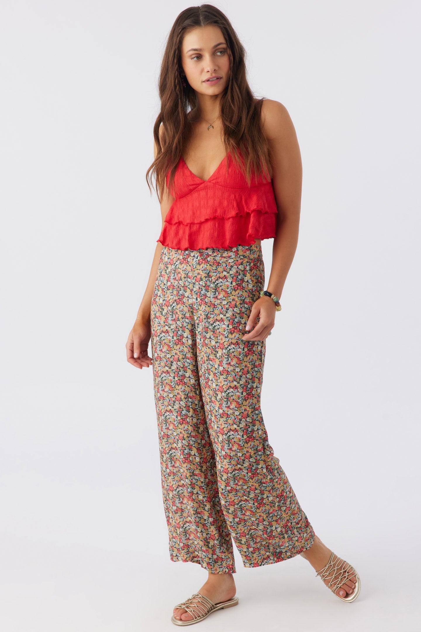 RYLAN EDEN DITSY WIDE LEG PANTS