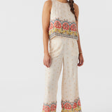 Lacey Border Print Pants