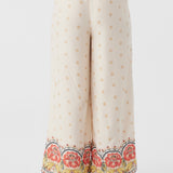 Lacey Border Print Pants