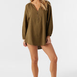 Krysten Crinkle Double Gauze Tunic Swim Cover-Up
