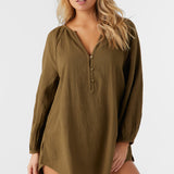 Krysten Crinkle Double Gauze Tunic Swim Cover-Up