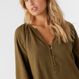 Krysten Crinkle Double Gauze Tunic Swim Cover-Up