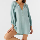 Krysten Crinkle Double Gauze Tunic Swim Cover-Up