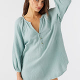 Krysten Crinkle Double Gauze Tunic Swim Cover-Up