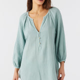 Krysten Crinkle Double Gauze Tunic Swim Cover-Up