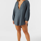 Krysten Crinkle Double Gauze Tunic Swim Cover-Up